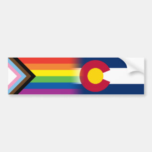 LGBTQ inklusive Progress Pride Flag Colorado Flag Autoaufkleber