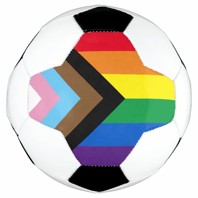 Lgbtq Inklusive Regenbogenflagge Diversity Gay Pri Fußball (Vorderseite)