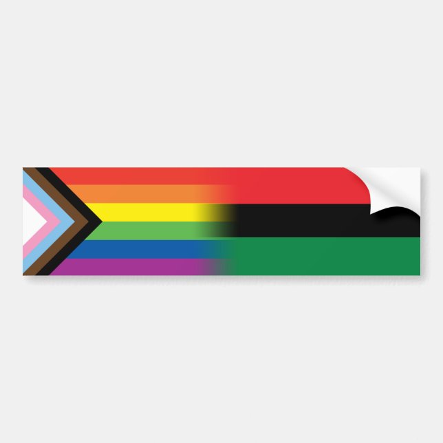 LGBTQ inklusives Progress Pride Flag Pan African Autoaufkleber (Vorne)
