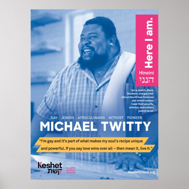 LGBTQ Jewish Heroes Poster - Michael Twitty (Vorne)