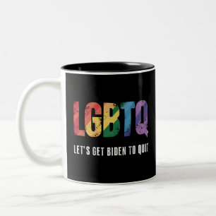 LGBTQ Lasst uns Biden dazu bringen, den Gay Pride  Zweifarbige Tasse