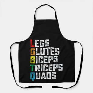 LGBTQ Legs Glutes Biceps Triceps Quads Funny Gym Schürze