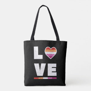 LGBTQ Lesben-Stolzflagge Distressed Grunge Liebe