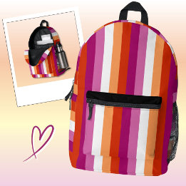 LGBTQ+ Lesbian Flag Stripes Pride - Bedruckter Rucksack