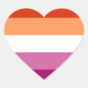LGBTQ Lesbische Flagge Herz-Aufkleber