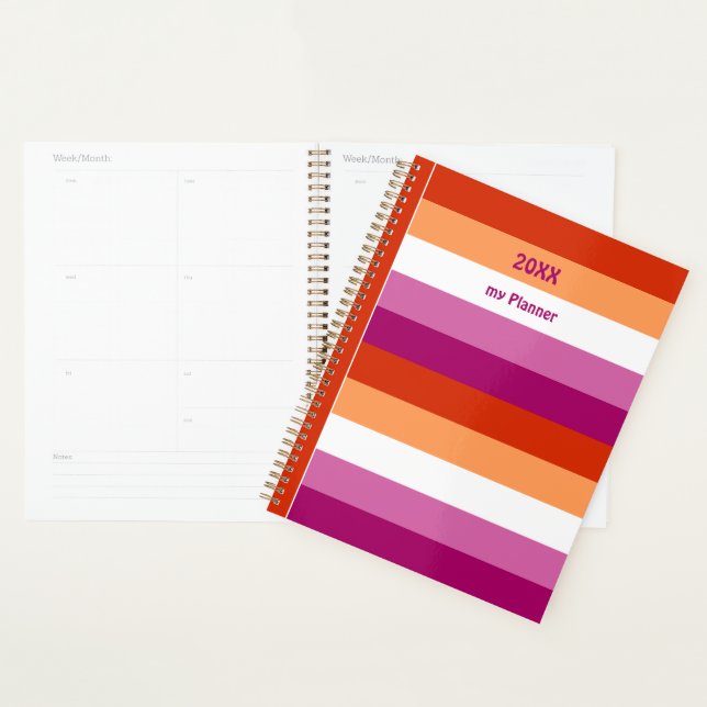 LGBTQ+ Lesbische Flaggenstreifen für Stolz - Planer (Anzeige)