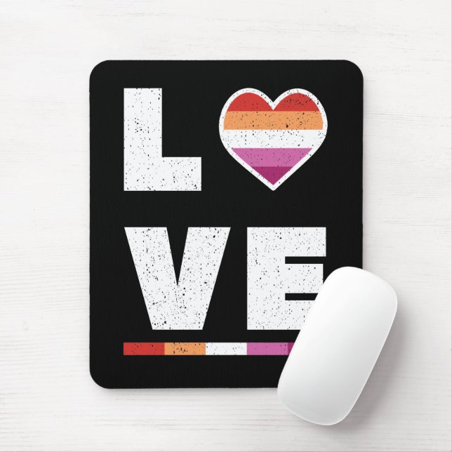 LGBTQ Lesbische Pride Flag Beängstigende Grunge-Li Mousepad (Mit Mouse)