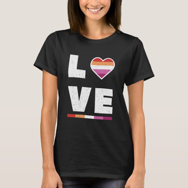 LGBTQ Lesbische Pride Flag Beängstigende Grunge-Li T-Shirt (Vorderseite)
