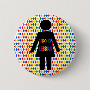 LGBTQ Lesbische Silhouette und Rainbow Ladys Button