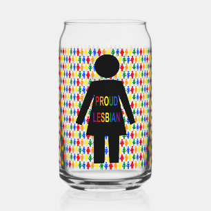 LGBTQ Lesbische Silhouette und Rainbow Ladys Dosenglas
