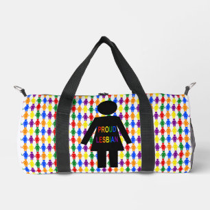 LGBTQ Lesbische Silhouette und Rainbow Ladys Duffle Bag
