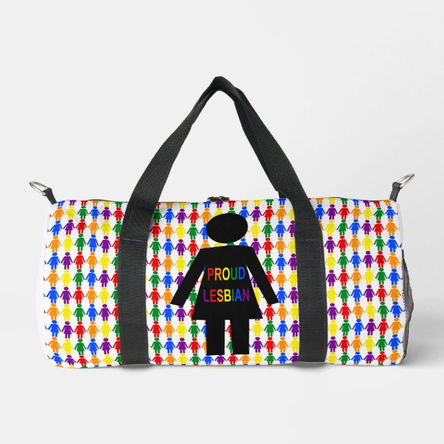 LGBTQ Lesbische Silhouette und Rainbow Ladys Duffle Bag (Vorderseite)