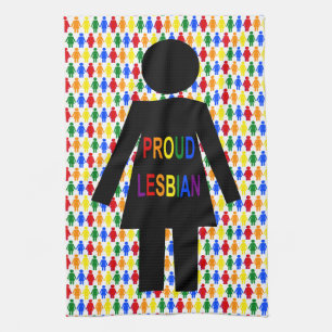 LGBTQ Lesbische Silhouette und Rainbow Ladys Geschirrtuch