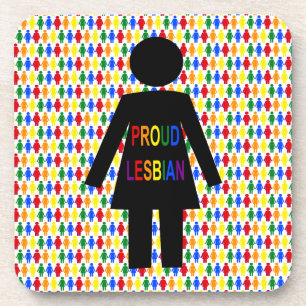 LGBTQ Lesbische Silhouette und Rainbow Ladys Getränkeuntersetzer