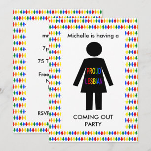 LGBTQ Lesbische Silhouette und Rainbow Ladys Party Einladung