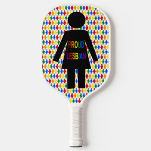 LGBTQ Lesbische Silhouette und Rainbow Ladys Pickleball Schläger