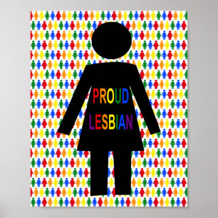 LGBTQ Lesbische Silhouette und Rainbow Ladys Poster