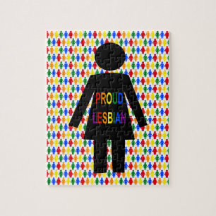 LGBTQ Lesbische Silhouette und Rainbow Ladys Puzzle