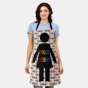 LGBTQ Lesbische Silhouette und Rainbow Ladys Schürze