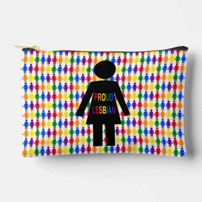 LGBTQ Lesbische Silhouette und Rainbow Ladys Zubehörtasche (Vorderseite)