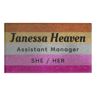 LGBTQ Lesbischer Gay Pride Flaggen Glitzer Name Pr Namenschild