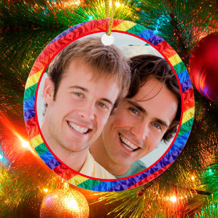 LGBTQ LGBT benutzerdefiniertes Foto Gay Regenbogen Keramik Ornament