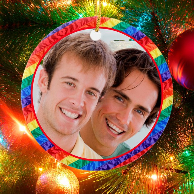 LGBTQ LGBT benutzerdefiniertes Foto Gay Regenbogen Keramik Ornament (Von Creator hochgeladen)