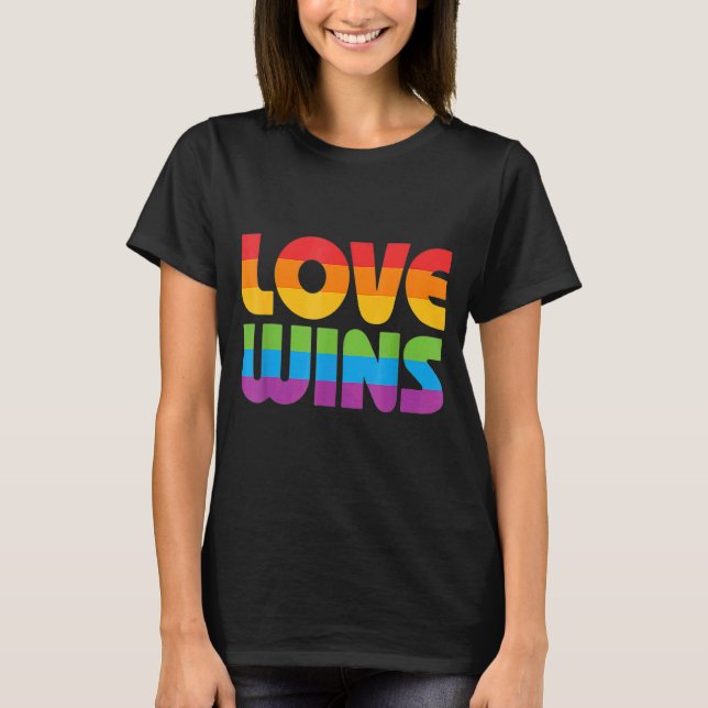 Lgbtq Liebe gewinnt Gay Pride Lgbt Rainbow Flag Re T-Shirt (Vorderseite)
