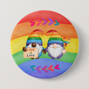 LGBTQ Liebe ist Liebe farbenfroher Regenbogen Button