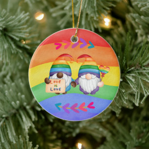 LGBTQ-Liebe ist Liebe Farbiger Regenbogen-Benutzer Keramik Ornament