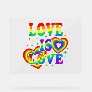 LGBTQ Liebe ist Liebe Gay Pride LGBT Regenbogenfla Acrylschild