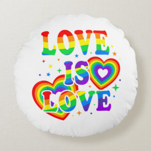 LGBTQ Liebe ist Liebe Gay Pride LGBT Regenbogenfla Rundes Kissen