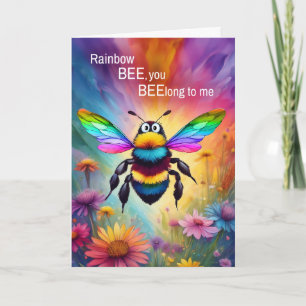 LGBTQ Liebe Regenbogen Biene Du gehörst zu mir Karte