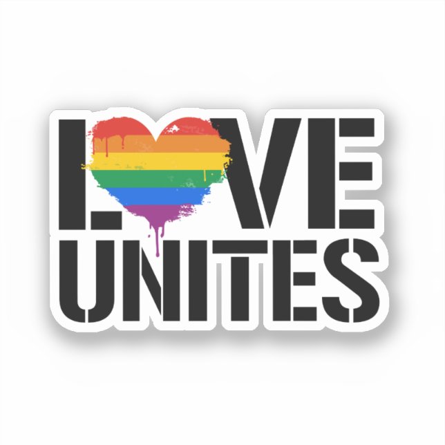 LGBTQ LIEBE UNITES AUFKLEBER (Vorderseite)