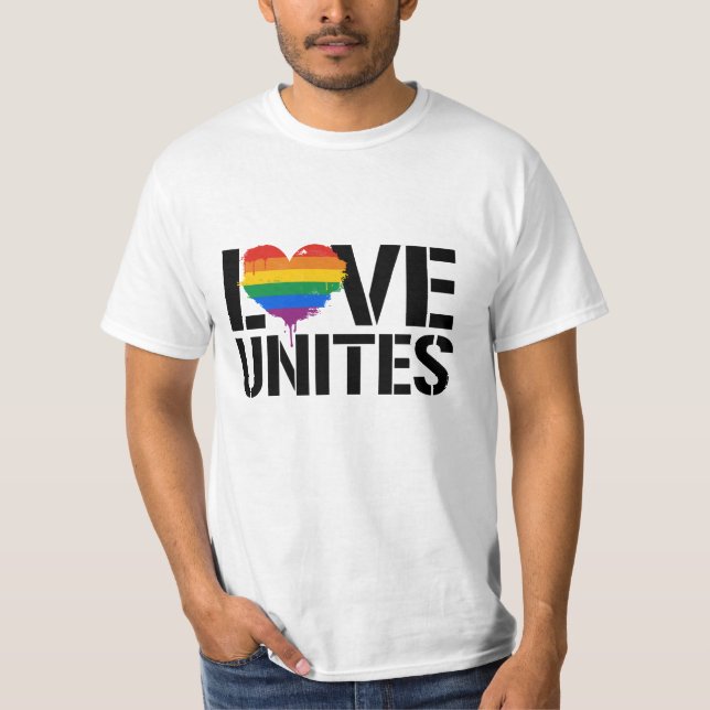 LGBTQ LIEBE UNITES T-Shirt (Vorderseite)