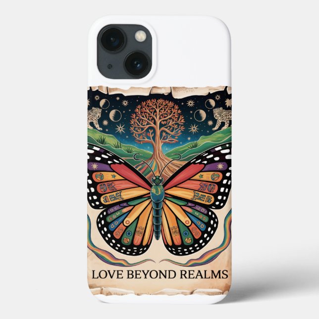 LGBTQ Mayan Butterfly Art | Rainbow Pride Case-Mate iPhone Hülle (Rückseite)