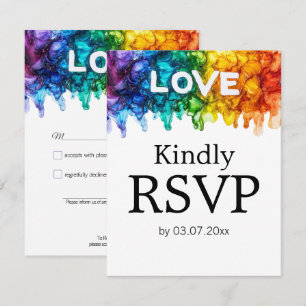 🌈 🐦 LGBTQ mit Hochzeit von Lieben RSVP Karte