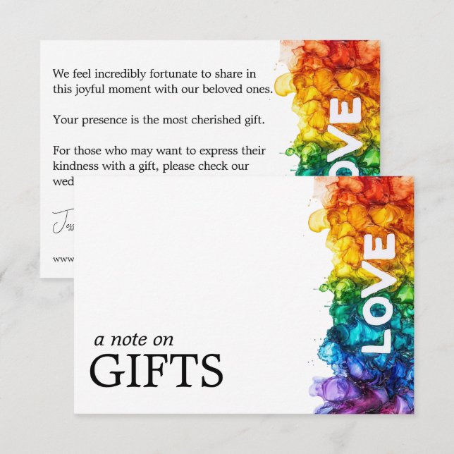 LGBTQ mit 🌈 Liebe Begleitkarte (Vorne/Hinten)