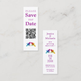 LGBTQ+ mit QR-Code Rainbow Lovebirds Telefonnummerkarte