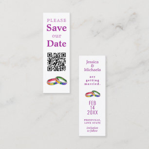 LGBTQ+ mit QR 🌈 Verflochten in Pride – Mini Save Telefonnummerkarte