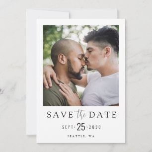 LGBTQ Modernes, einfaches, elegantes Foto Save the Date