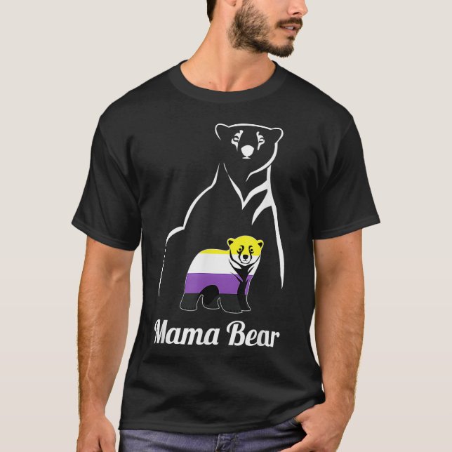 LGBTQ NonBinary Mama Bear LGBT NonBinary Pride Enb T-Shirt (Vorderseite)