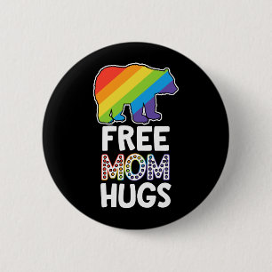 LGBTQ Nur gratis Mama Hugs Pride Month Button