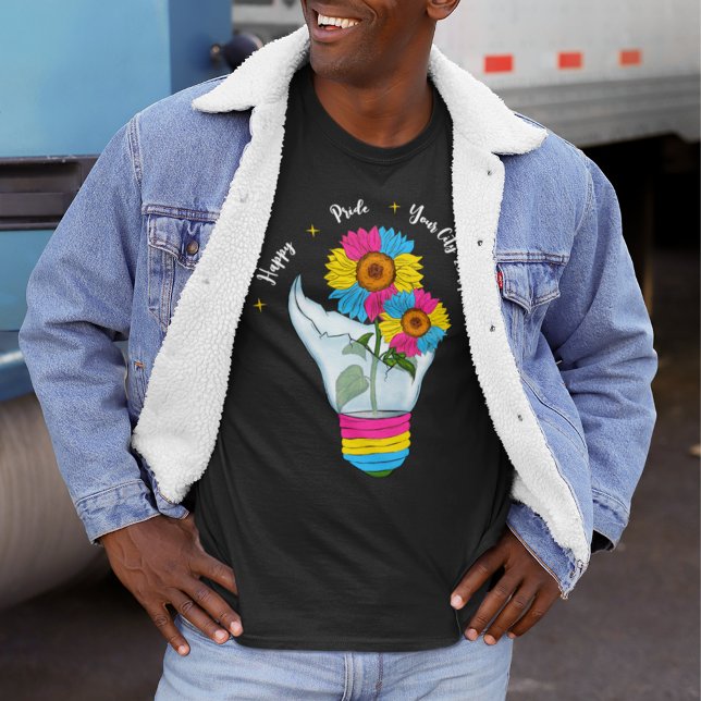 LGBTQ Pansexual Flag Sonnenblumen in einer Glühbir T-Shirt (Von Creator hochgeladen)