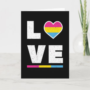 LGBTQ Pansexual Pride Flag Distressive Grunge Lieb Karte