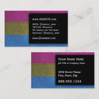 LGBTQ Pansexual Pride Glitzer Make-up Artist Bling Visitenkarte