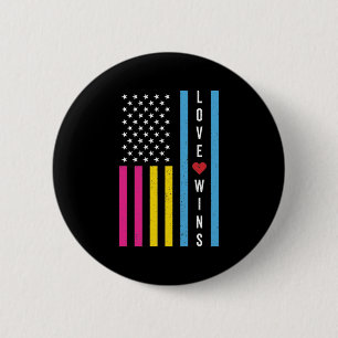 LGBTQ Pansexual Pride Liebe gewinnt amerikanische  Button