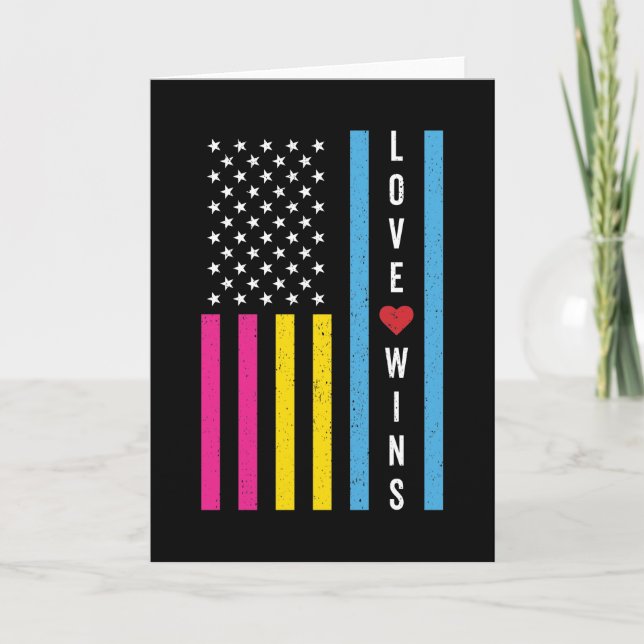 LGBTQ Pansexual Pride Liebe gewinnt amerikanische  Karte (Vorderseite)