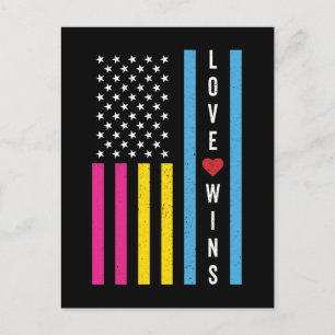 LGBTQ Pansexual Pride Liebe gewinnt amerikanische Postkarte