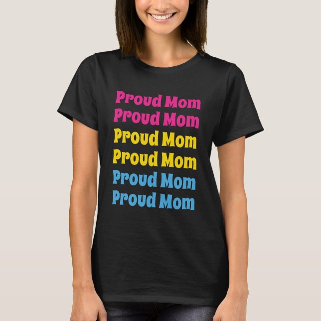 LGBTQ Pansexual Pride Proud-Mama Wiederholung von  T-Shirt (Vorderseite)